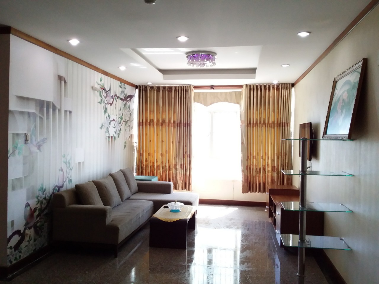 Lầu cao view đẹp căn hộ Giai Việt Q.8 dt 115m2 2pn 2wc nội thất đầy đủ giá 13 triêu/thang